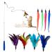 Cat Toys - Cat Feather Toys - Include Cat Wand and Natural Feather Refills