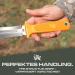 Odenwolf W-Sovcatcher Large D2 Steel Hunting Knife | Fixed Double-Edged Survival Knife with TPE Handle | Full Tang Outdoor Gear - Orange & Silver - Buy Online on GoSupps.com