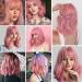 Oefei 14 Inch Short Wavy Pink Bob Wig - Heat-Resistant Synthetic Hair for Cosplay & Daily Use - Perfect for Parties - Buy Online on GoSupps.com