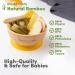 Bimba Bambino Baby Weaning Set - Bamboo Suction Plate, Bowl, 2 Spoons, Silicone Bib | Non-Toxic, Natural Bamboo, Green - Buy Online on GoSupps.com