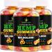 3PACK Hemp Gummies Premium HempOil Fresh Peach Rings Hemp Gummy-for Sleep, Calm, Relax, Chill-Natural edibles Party-Made in USA