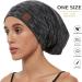 Silk Satin Sleep Cap Bonnet for Natural Curly Hair | Adjustable Night Cap - HEATHER BLACK - Buy Online on GoSupps.com