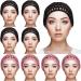 9 Pieces Mesh Crochet Hair Net Rayon Knit Snood Hat Thick Short Women Hairnet Snoods Cover Ornament for Sleeping (Black  Pink)