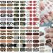 NAILDOKI Nail Stickers 6 Sheets x 14 Pieces Full Wraps Nail Polish Strips Self-Adhesive Gel Nail Art Decals for Women Girls B2-30