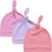 KiddyCare Newborn Hat/Baby Hats 6-12 Months GOTS Organic Cotton Baby Hats Newborn Baby Girl/Baby Boy Spring Blossom (Cherry Lavender Rose) 6-12 Months