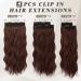 Barsdar Clip In Extensions - 5 PCS Long Wavy Synthetic Hair Thick & Soft Copper Chestnut - 45 cm - Perfect for Women & Girls - Buy Online on GoSupps.com