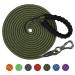X XBen tow lines for dogs 20m thick dog leash with a comfortable padded handle training line running line for medium large dogs lockable carabiner 20m x8 mm dark green