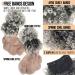 Gray Afro Puff Drawstring Ponytail with Replaceable Bangs - Short Afro Curly Hair Bun Clip in Hairpiece - Buy Online on GoSupps.com