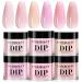 AZUREBEAUTY Dip Powder Nail Kit 6 Colors Jelly Pink Transparent Nude Hot Pink Peach Dip Dipping Powder Starter Set French Nail Art Manicure DIY Salon No Need Nail Lamp Cured Mother's Day Gift