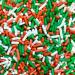 A Pinch Of - Strands - Christmas Red Green and White Mix Cake Topper Sprinkles - 30g Edible Matt Sugar Festive Cupcake Decorations - Ideal For Xmas Themed Party Cakes And Bakes