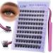 LZM Self Adhesive Eyelashes Pre-glued Eyelashes Cluster Lashes Kit with Lash Tweezers No Glue Needed Natural Self Adhesive Lashes(C9)