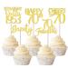 Rsstarxi 30 Pack Gold Glitter 70th r Birthday Cupcake Toppers Straight Outta 1953 Cupcake Picks Seventy Cheers to 70 Cupcake Topper for Happy 70th Birthday Wedding Anniversary Party Cake Decorations Design 1 Gold 70th