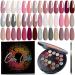 Modelones Gel Nail Polish Set  21 Colors Neutral Nude Pink Solid Gel Polish Brown Gray Red Glitter Pudding Gel Upgraded Cr me Manicure Palette Soak Off Nail Art Kit DIY Salon Mothers Day Gift  W/Brush A1a-Fall In Love 0....