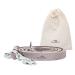 Freudenier dog leash made of certified leather 2m triple adjustable guide leash lovingly produced in Holland high quality and stylish amstelpark collection (gray-brown 20mm wide) 20mm wide gray brown