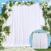 10x10 White Backdrop Curtain for Parties Wedding Wrinkle Free White Photo Curtains Backdrop Drapes Fabric Decoration for Baby Shower 5ft x 10ft,2 Panels 5'(W) x 10'(H), 2 panels White