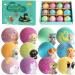 Bathing ball children with surprise - 12 set natural swimming bombs - child -safe organic kit gift idea - foam bombs with puppy toys - twelve types of fruity
