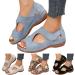 Buy XTZYGLFD Women's Summer Sandals - Fashionable Breathable Leopard Pattern Open Toe Thick Sole Lightweight Hook Loop - Size 6 UK - Buy Online on GoSupps.com
