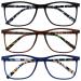 Opulize Unisex Arc Reading Glasses (Pack of 9) +1.00 Diopters Black / Brown / Blue