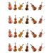 24 Stand Up Violins Musical Instrument Themed Edible Wafer Paper Cake Toppers Decorations