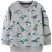 Dinosaur Sweatshirt for Boys | Cotton Long Sleeve Pullover Top for Kids | Toddler Girls Shirts | Baby Clothes 4-5 Years Grey - Buy Online on GoSupps.com