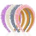 4 Pcs Faux Pearl Headband for Women Beaded Wide Headband Bridal Headband Padded Thick Head Band Wedding Headwear Bridal Hair Hoop Hair Accessories for Women Girls
