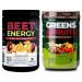 Nutrology Greens & Fruits Powder-Naturally Sourced Superfood Chocolate (30 Servings) Beet Natural O2 Pre Workout Powder Passion Fruit Flavor (30 Servings)