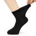 Men Bamboo Loose Diabetic Ankle Socks Soft Seamless Toe & Non Binding Socks Healty 4 Pairs 8-11 Dark Black