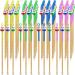 100 Pieces Bamboo Ear Cleaner Ear Pick Mix Cute Doll Bamboo Wax Remover Cleaning Tool Handmade Ear Scoop Spoon Tool for Adult Boys Girls