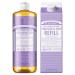 Dr. Bronner's Pure-Castile Liquid Soap Bottle & Refill Carton - Made with Regenerative Organic Certified Oils 82% Less Plastic-18-in-1 Uses for Face Body Wash Hand Soap Refill- Lavender 32oz