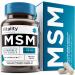 MSM Supplement 1300mg with Natural Vitamin C from Acerola - MSM Nutritional Supplement Supports Joints Immune System Muscle Protein Build Up & Collagen Formation 60 MSM Capsules