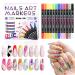 Nails-Art Lot de 24 marqueurs double extr mit pour la peinture des ongles 24 couleurs pour loisirs cr atifs salons domicile d butants pas de durcissement UV n cessaire