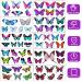 Colorful Butterfly Temporary Tattoos - 10 Sheets, Waterproof & Fake, for Women, Kids, Girls - Ideal for Birthday Parties & Makeup - Coszeos - Buy Online on GoSupps.com