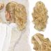 Sofeiyan Ponytail Extension Claw Clip in Ponytail Hair Extensions 13 Inch Curly Pony Tail Extension Natural Wave Synthetic Clip in Hairpiece for Women Light Brown Mix Bleach Blonde