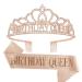 Chanaco Birthday Crown Birthday Sash for Women Birthday Crowns for Women Birthday Girl Crown Birthday Queen Sash Rose Gold Birthday Sash and Tiara for Women Happy Birthday Decorations for Women A-(rose Gold)