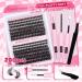 Eyelash Extension Kit Thick Cluster Lashes 280pcs D Curl Individual Eyelashes Lash Extension Kit with Eyelash Clusters Lash Glue Bond and Seal and Lash Tweezers by Goddvenus B-80D+100D Kit-A - Buy Online on GoSupps.com