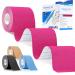 Kinesiology Tapes 16.4 feet Uncut Per Roll Sports Tape for Exercise Elastic Water Resistant Injury KineticTape to Relieve Muscle Pain Physio Tape for Shoulders Knees Ankles and Protect Joints Pink
