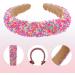 VOCOSTE Sprinkle Headband Decor Hairbands Wide Fashion Hair Hoop Rose Red - Buy Online on GoSupps.com