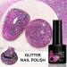 Glitter Gel Nail Polish - Purple Gel Nail Polish - Soak Off UV Sparkling Colors Nail Gel Spring Summer Gel Nail Art Manicure Varnish for Nail Starters Dark Purple - Buy Online on GoSupps.com