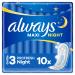 Always Maxi Profresh Night Women Binding (size 3) 10 pieces neutralizes smells super fit super absorbing individually packaged 10 pieces (1 Pack) Profresh night