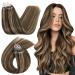 UGEAT Microring Extensions Real Hair Brown 40 cm Microring Hair Extensions Micro Loop Extensions Real Hair Chocolate Brown With Karamellblond Micro Extensions Real Hair Micro Ring hair 50g 50 cm 1.Microring #4/27