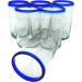 Set of 6 Hand Blown Mexican Drinking Glasses with Cobalt Blue Rims - 14 oz each - Buy Online on GoSupps.com
