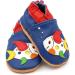 Dotty Fish Soft Leather Baby Shoes for Boys | Non Slip Toddler Shoes with Animal Designs | 3-4 Years | Multicoloured Fish - Buy Online on GoSupps.com
