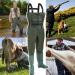 Jiubiaz Men's Waterproof Waders - Nylon Fishing Pants with Boots & Hooks for Car Wash Farm & Outdoor Use - Buy Online on GoSupps.com