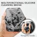 Silicone Body Scrubber & Storage Hook - Handheld Shower Cleansing Brush for Gentle Exfoliating and Massage - Removes Dead Skin - Black - Buy Online on GoSupps.com