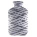 samply 2L Hot Water Bottle with Soft Cover - Hot Water Bag for Cosy Nights Pain Relief Back Neck and Shoulders Grey 2L Grey