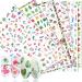 Nail Art Stickers 6 Sheets 3D Self-Adhesive Nail Decals Nail Art Supplies Flamingo Flower Leaf Animal Seashell Fruit Nail Design Summer Decals for Women DIY Manicure Tips Nail Decorations Style C