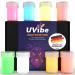 Bodypainting colors - 8x cool uv color body color made in germany - black light color neon color skin and face lights day & night - make -up body paint by uvibe - body painting color body