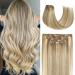 Hair Extensions Clip In Hair Extensions Real Human Hair Balayage Hair Extensions Mixed Bleach Blonde 15inch 70g 7pcs Honsoo Real Human Hair Straight Silky Blonde For Women Natural Hair(15"#18613) 15 Inch #18p613 Mixed Blea…