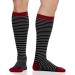 VIM & VIGR 30-40 mmHg Compression Socks for Men & Women - Black & Grey Little Stripe Wide Calf (Medium/Large - Buy Online on GoSupps.com