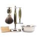 Jag Shaving Classic Men's Shaving Set with Double Edge Safety Razor with Leather Case Shaving Brush Stand and Bowl